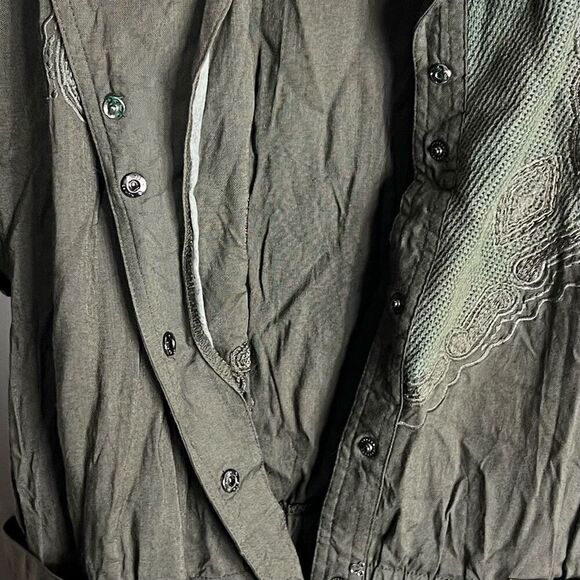 Together! Vintage 80s- 90s Olive Green Belted Romper - Picture 8 of 10